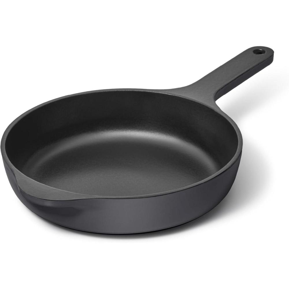 imageCaraway Cast Iron Skillet  12 Enameled Cast Iron Pan With 3 Layer Enamel Coating  No Seasoning Required  Compatible With All Stovetops  Free From Forever Chemicals  CreamCharcoal