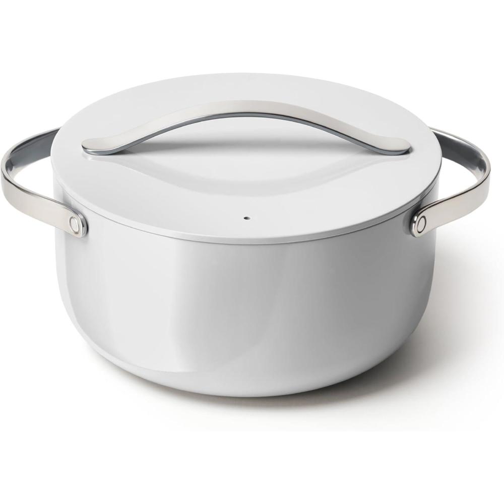 imageCaraway Dutch Oven Pot with Lid 65 qt 105quot NonStick Ceramic Coating Free From Forever Chemicals Oven Safe ampamp Stovetop Agnostic CreamGray