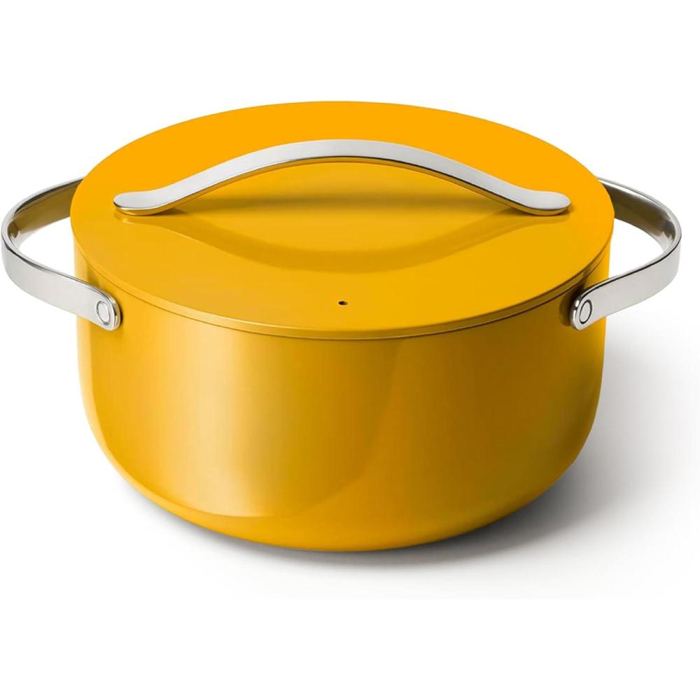 imageCaraway Dutch Oven Pot with Lid 65 qt 105quot  NonStick Ceramic Coating  Free From Forever Chemicals  Oven Safe ampamp Stovetop Agnostic  CreamMarigold