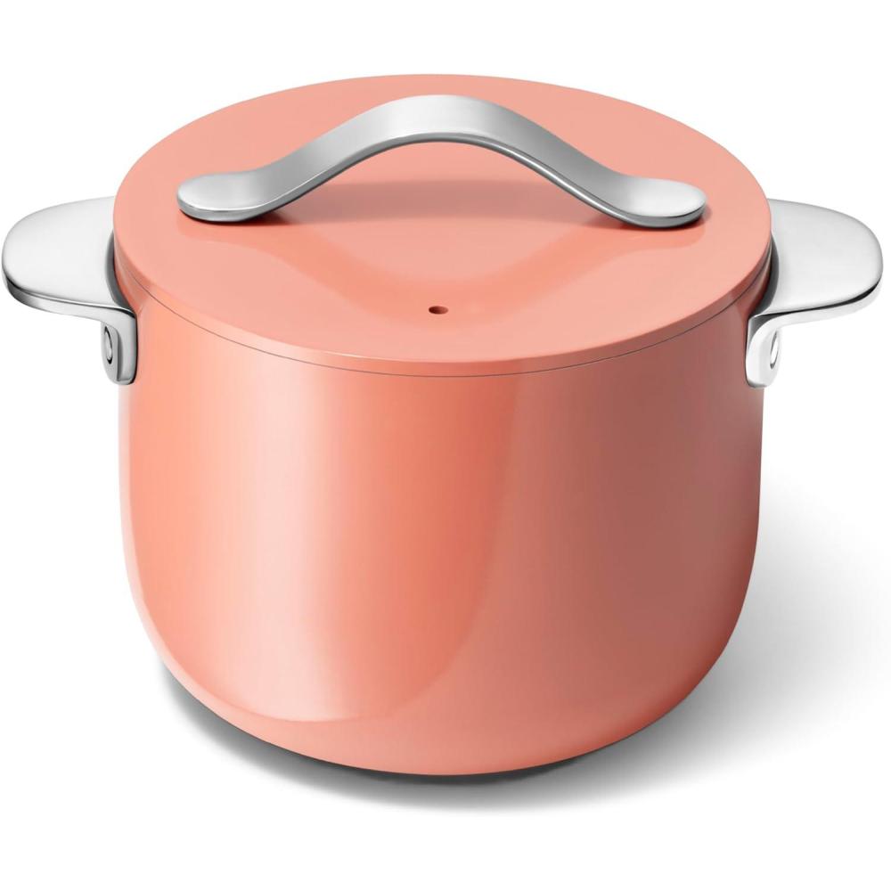 imageCaraway Petite Cooker  2 Qt Ceramic Coated Pot  Free From Forever Chemicals  Perfect for Rice Grains or Sauces  CreamPerracotta