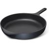 Caraway Cast Iron Skillet – 12” Enameled Cast Iron Pan With 3 Layer Enamel Coating – No Seasoning Required – Compatible With All Stovetops – Free From Forever Chemicals – Cream(Midnight Blue)