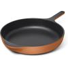 Caraway Cast Iron Skillet – 12” Enameled Cast Iron Pan With 3 Layer Enamel Coating – No Seasoning Required – Compatible With All Stovetops – Free From Forever Chemicals – Cream(Rust)