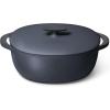 Caraway Enameled Cast Iron Dutch Oven – 8qt Dutch Oven With Lid – 3 Layer Enamel Coating – No Seasoning Required – Compatible With All Stovetops – Oven Safe – No Forever Chemicals – Gray(Midnight Blue)