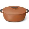 Caraway Enameled Cast Iron Dutch Oven – 8qt Dutch Oven With Lid – 3 Layer Enamel Coating – No Seasoning Required – Compatible With All Stovetops – Oven Safe – No Forever Chemicals – Gray(Rust)