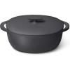 Caraway Enameled Cast Iron Dutch Oven – 8qt Dutch Oven With Lid – 3 Layer Enamel Coating – No Seasoning Required – Compatible With All Stovetops – Oven Safe – No Forever Chemicals – Gray(Charcoal)
