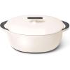 Caraway Enameled Cast Iron Dutch Oven – 8qt Dutch Oven With Lid – 3 Layer Enamel Coating – No Seasoning Required – Compatible With All Stovetops – Oven Safe – No Forever Chemicals – Gray(Cream)