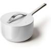 Caraway Nonstick Ceramic Sauce Pan with Lid (3 qt) – Non Toxic, PTFE & PFOA Free – Oven Safe & Compatible with All Stovetops (Gas, Electric & Induction) – Cream(Gray)
