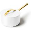 Caraway Nonstick Ceramic Sauce Pan with Lid (3 qt) – Non Toxic, PTFE & PFOA Free – Oven Safe & Compatible with All Stovetops (Gas, Electric & Induction) – Cream(White)
