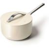 Caraway Nonstick Ceramic Sauce Pan with Lid (3 qt) – Non Toxic, PTFE & PFOA Free – Oven Safe & Compatible with All Stovetops (Gas, Electric & Induction) – Cream(Cream)