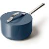 Caraway Nonstick Ceramic Sauce Pan with Lid (3 qt) – Non Toxic, PTFE & PFOA Free – Oven Safe & Compatible with All Stovetops (Gas, Electric & Induction) – Cream(Navy)