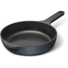 Caraway Cast Iron Skillet – 12” Enameled Cast Iron Pan With 3 Layer Enamel Coating – No Seasoning Required – Compatible With All Stovetops – Free From Forever Chemicals – Cream(Midnight Blue)