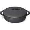 Caraway Enameled Cast Iron Braiser – 3.5 qt Braiser Pan – 3 Layer Enamel Coating – No Seasoning Required – Compatible With All Stovetops – Oven Safe – Free From Forever Chemicals – Light Mist(Charcoal)