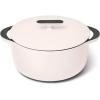 Caraway Enameled Cast Iron Dutch Oven – 8qt Dutch Oven With Lid – 3 Layer Enamel Coating – No Seasoning Required – Compatible With All Stovetops – Oven Safe – No Forever Chemicals – Gray(Cream)