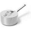 Caraway Nonstick Ceramic Sauce Pan with Lid (3 qt) – Non Toxic, PTFE & PFOA Free – Oven Safe & Compatible with All Stovetops (Gas, Electric & Induction) – Cream(Gray)