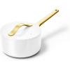 Caraway Nonstick Ceramic Sauce Pan with Lid (3 qt) – Non Toxic, PTFE & PFOA Free – Oven Safe & Compatible with All Stovetops (Gas, Electric & Induction) – Cream(White)