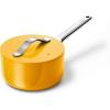 Caraway Nonstick Ceramic Sauce Pan with Lid (3 qt) – Non Toxic, PTFE & PFOA Free – Oven Safe & Compatible with All Stovetops (Gas, Electric & Induction) – Cream(Marigold)