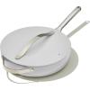 Caraway Nonstick Ceramic Sauté Pan with Lid (4.5 qt, 11.8″) – Non Toxic, PTFE & PFOA Free – Oven Safe & Compatible with All Stovetops (Gas, Electric & Induction) – Cream(Gray)