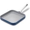 Caraway Square Grill Pan – 11” Grill Pan – Non-Stick Ceramic Coated – Non Toxic, PTFE & PFOA Free – Oven Safe & Compatible with All Stovetops – Cream(Navy)