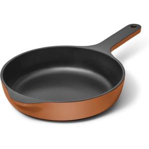 Caraway Cast Iron Skillet – 12” Enameled Cast Iron Pan With 3 Layer Enamel Coating – No Seasoning Required – Compatible With All Stovetops – Free From Forever Chemicals – Cream(Rust)