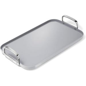 Caraway Double Burner Griddle – 19×12” Griddle Pan – Non-Stick Ceramic Coated – Non Toxic, PTFE & PFOA Free – Oven Safe & Compatible with All Stovetops – Cream(Gray)