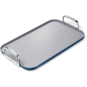 Caraway Double Burner Griddle – 19×12” Griddle Pan – Non-Stick Ceramic Coated – Non Toxic, PTFE & PFOA Free – Oven Safe & Compatible with All Stovetops – Cream(Navy)