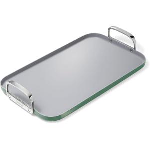 Caraway Double Burner Griddle – 19×12” Griddle Pan – Non-Stick Ceramic Coated – Non Toxic, PTFE & PFOA Free – Oven Safe & Compatible with All Stovetops – Cream(Sage)