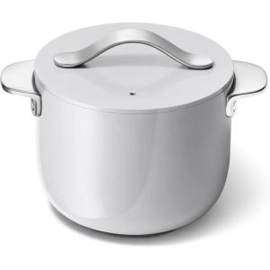 Caraway Petite Cooker – 2 Qt Ceramic Coated Pot – Free From Forever Chemicals – Perfect for Rice, Grains, or Sauces – Cream(Gray)