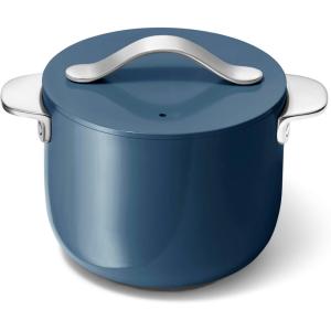 Caraway Petite Cooker – 2 Qt Ceramic Coated Pot – Free From Forever Chemicals – Perfect for Rice, Grains, or Sauces – Cream(Navy)