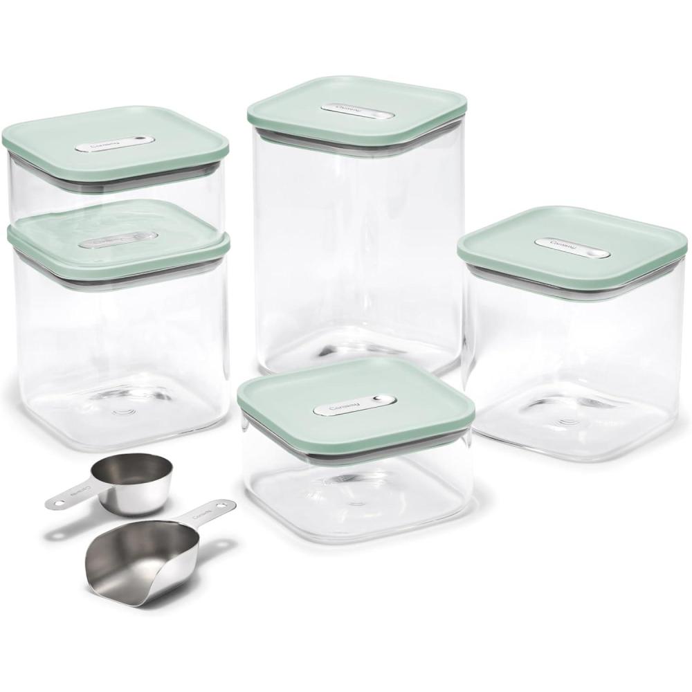 imageCaraway 13Piece Glass Airtight Food Storage Containers with Lids  NonToxic BPAFree Kitchen Storage Containers  Stackable SpaceSaving Airtight Containers for Dry Goods and More  SageMist