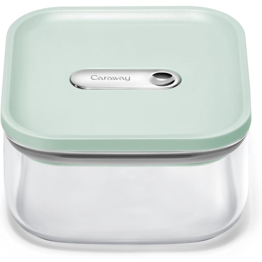 imageCaraway 25qt Glass Airtight Food Storage Container with Lid NonToxic BPAFree Kitchen Storage Container Stackable SpaceSaving Airtight Container for Dry Goods and More NavyMist