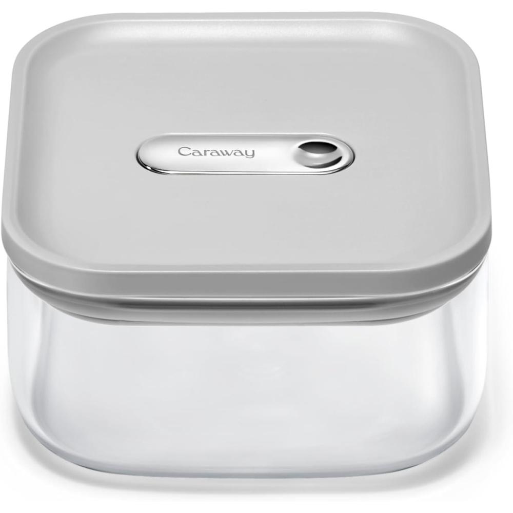 imageCaraway 25qt Glass Airtight Food Storage Container with Lid  NonToxic BPAFree Kitchen Storage Container  Stackable SpaceSaving Airtight Container for Dry Goods and More  NavyGray