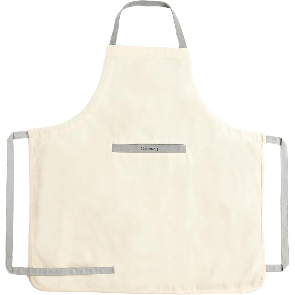 imageCaraway Apron  100 Organic Cotton Apron  Features 2 Pockets ampamp Adjustable Neck StrapCream