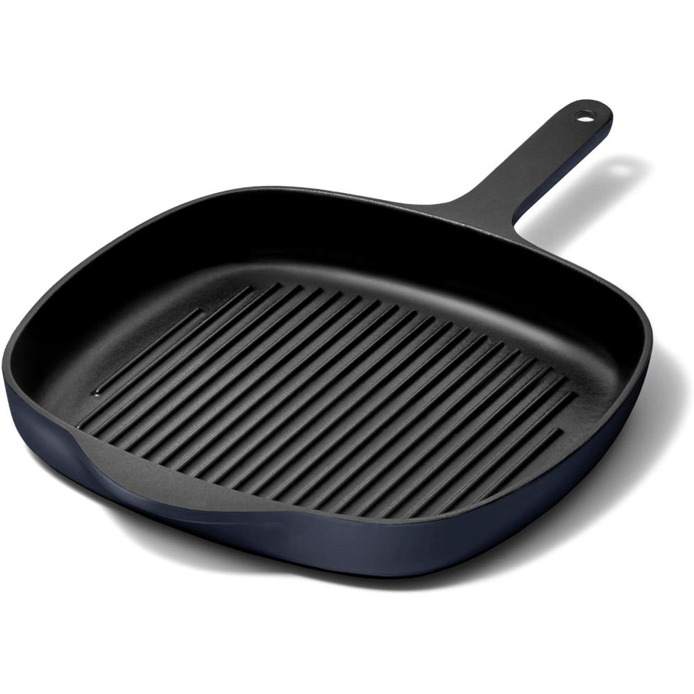 imageCaraway Enameled Cast Iron Grill Pan  105 Grill Pan for Stovetop Cooking  3 Layer Enamel Coating  No Seasoning Required  Compatible With All Stovetops  Free From Forever Chemicals  CreamDark Navy