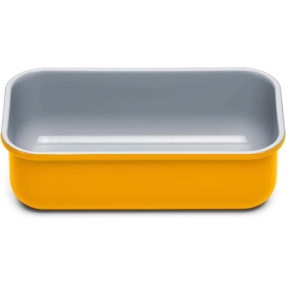 imageCaraway NonStick Ceramic 1 lb Loaf Pan Naturally Slick Ceramic Coating NonToxic PTFE ampamp PFOA Free Perfect for Pound Cakes Breads ampamp More CreamMarigold