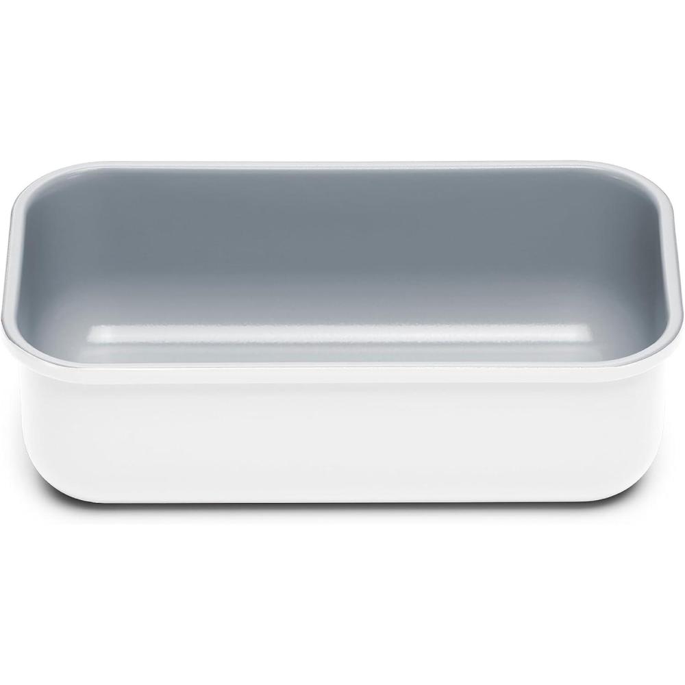 imageCaraway NonStick Ceramic 1 lb Loaf Pan  Naturally Slick Ceramic Coating  NonToxic PTFE ampamp PFOA Free  Perfect for Pound Cakes Breads ampamp More  CreamWhite