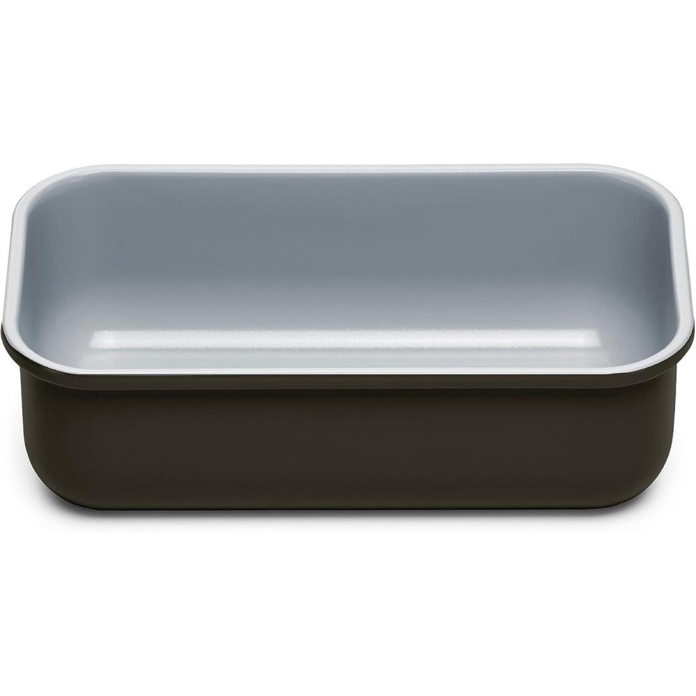 imageCaraway NonStick Ceramic 1 lb Loaf Pan  Naturally Slick Ceramic Coating  NonToxic PTFE ampamp PFOA Free  Perfect for Pound Cakes Breads ampamp More  CreamBlack