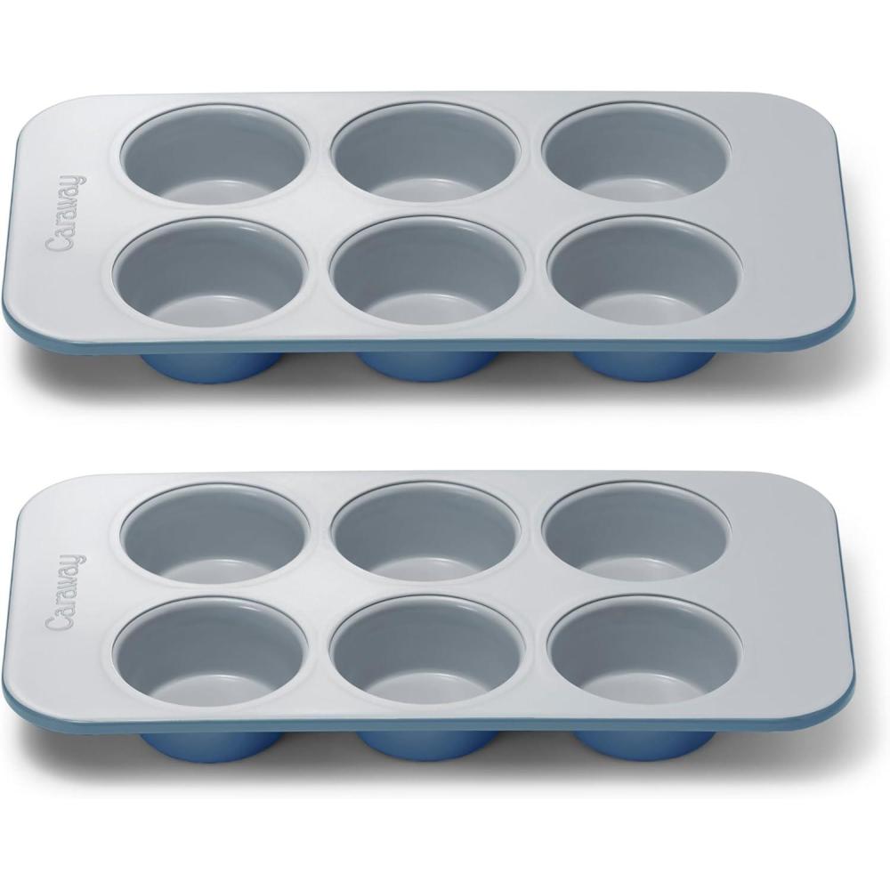 imageCaraway NonStick Ceramic 12Cup Muffin Pan  Naturally Slick Ceramic Coating  NonToxic PTFE ampamp PFOA Free  Perfect for Cupcakes Muffins and More  CreamSlate