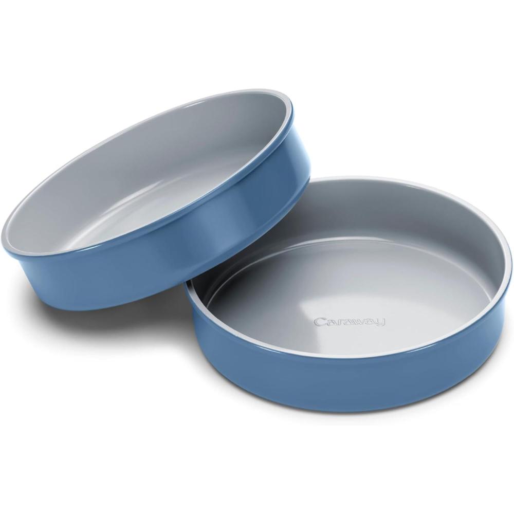 imageCaraway NonStick Ceramic 9 Circle Pan  Naturally Slick Ceramic Coating  NonToxic PTFE ampamp PFOA Free  Perfect for Birthday Cakes Tartes ampamp More  SageSlate