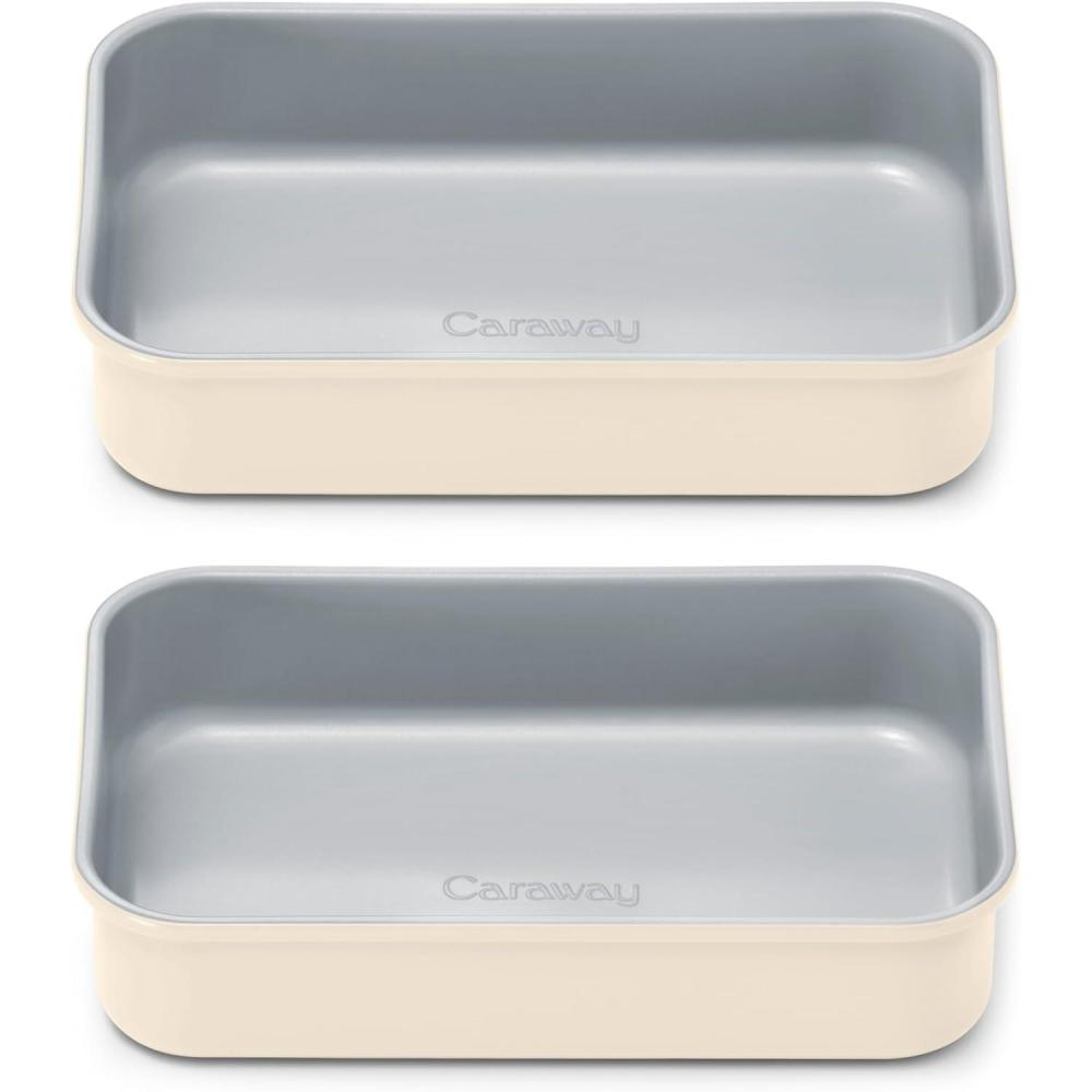 imageCaraway NonStick Ceramic 9x13 Rectangle Pan  Naturally Slick Ceramic Coating  NonToxic PTFE ampamp PFOA Free  Perfect for Brownies Lasagnas and More  GrayCream