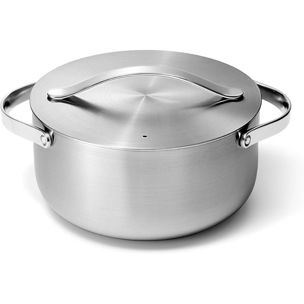 imageCaraway Stainless Steel Dutch Oven 65 Qt  5Ply Stainless Steel  Oven Safe ampamp Stovetop Agnostic  Non Toxic PTFE ampamp PFOA Free
