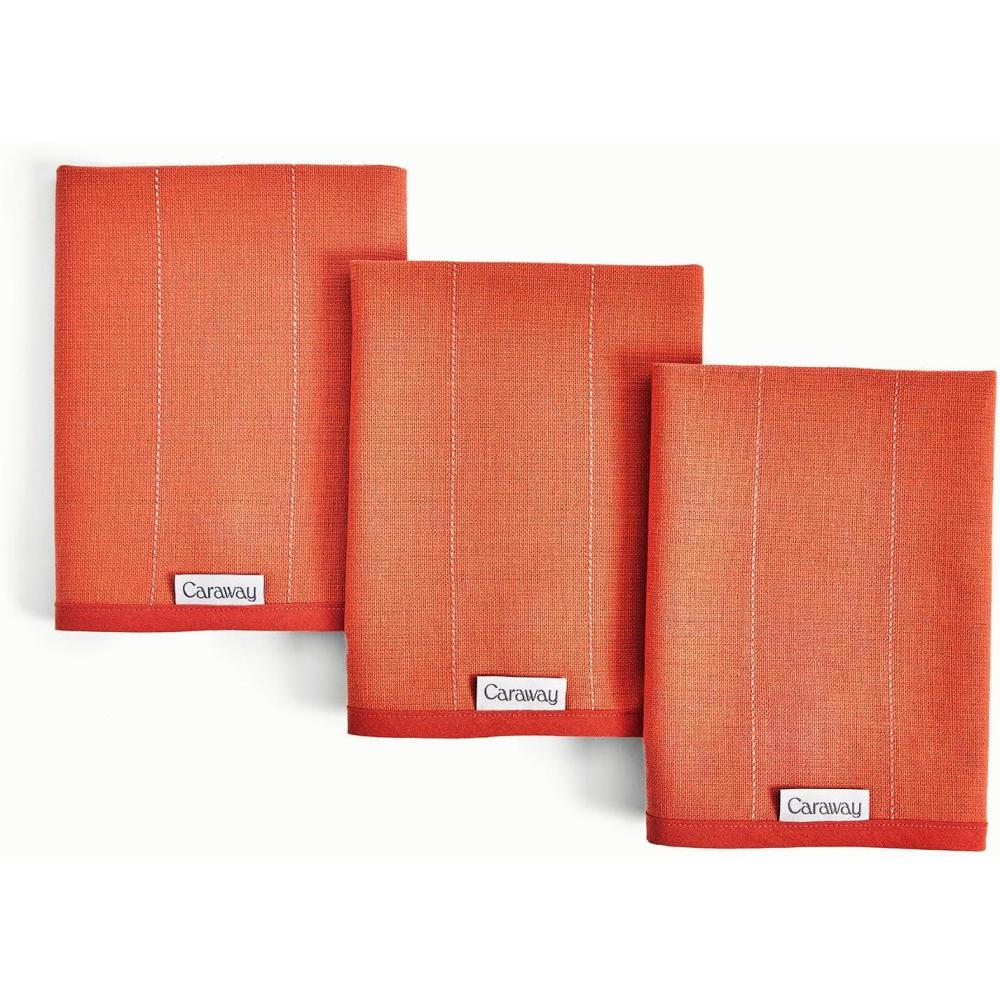 imageCaraway Tea Towels  Reusable Dish Towels  Made from 100 Organic Cotton  Highly Absorbent ampamp LintFree  Perfect for Kitchen Cleanup or Table Setting  Extra Large Size  PerracottaPerracotta