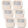 Caraway 6pc Glass Food Storage Set – 6.6 Cup Food Containers (6) – Ceramic Coated – Non Toxic, Non Stick with Lids – Microwave Safe – Perracotta(Cream)