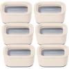 Caraway 6pc Glass Food Storage Set – 6.6 Cup Food Containers (6) – Ceramic Coated – Non Toxic, Non Stick with Lids – Microwave Safe – Perracotta(Cream)
