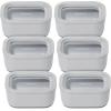 Caraway 6pc Glass Food Storage Set – 6.6 Cup Food Containers (6) – Ceramic Coated – Non Toxic, Non Stick with Lids – Microwave Safe – Perracotta(Gray)
