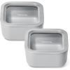 Caraway 6pc Glass Food Storage Set – 6.6 Cup Food Containers (6) – Ceramic Coated – Non Toxic, Non Stick with Lids – Microwave Safe – Perracotta(Gray)