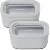 Caraway 6pc Glass Food Storage Set – 6.6 Cup Food Containers (6) – Ceramic Coated – Non Toxic, Non Stick with Lids – Microwave Safe – Perracotta(Gray)