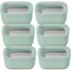 Caraway 6pc Glass Food Storage Set – 6.6 Cup Food Containers (6) – Ceramic Coated – Non Toxic, Non Stick with Lids – Microwave Safe – Perracotta(Mist)