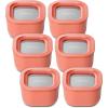 Caraway 6pc Glass Food Storage Set – 6.6 Cup Food Containers (6) – Ceramic Coated – Non Toxic, Non Stick with Lids – Microwave Safe – Perracotta(Perracotta)