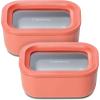Caraway 6pc Glass Food Storage Set – 6.6 Cup Food Containers (6) – Ceramic Coated – Non Toxic, Non Stick with Lids – Microwave Safe – Perracotta(Perracotta)