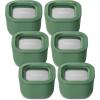 Caraway 6pc Glass Food Storage Set – 6.6 Cup Food Containers (6) – Ceramic Coated – Non Toxic, Non Stick with Lids – Microwave Safe – Perracotta(Sage)